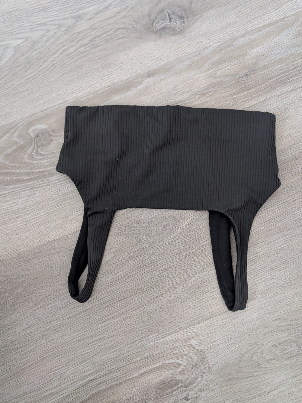 girlfriend collective Black Ribbed Kids Bikini Top